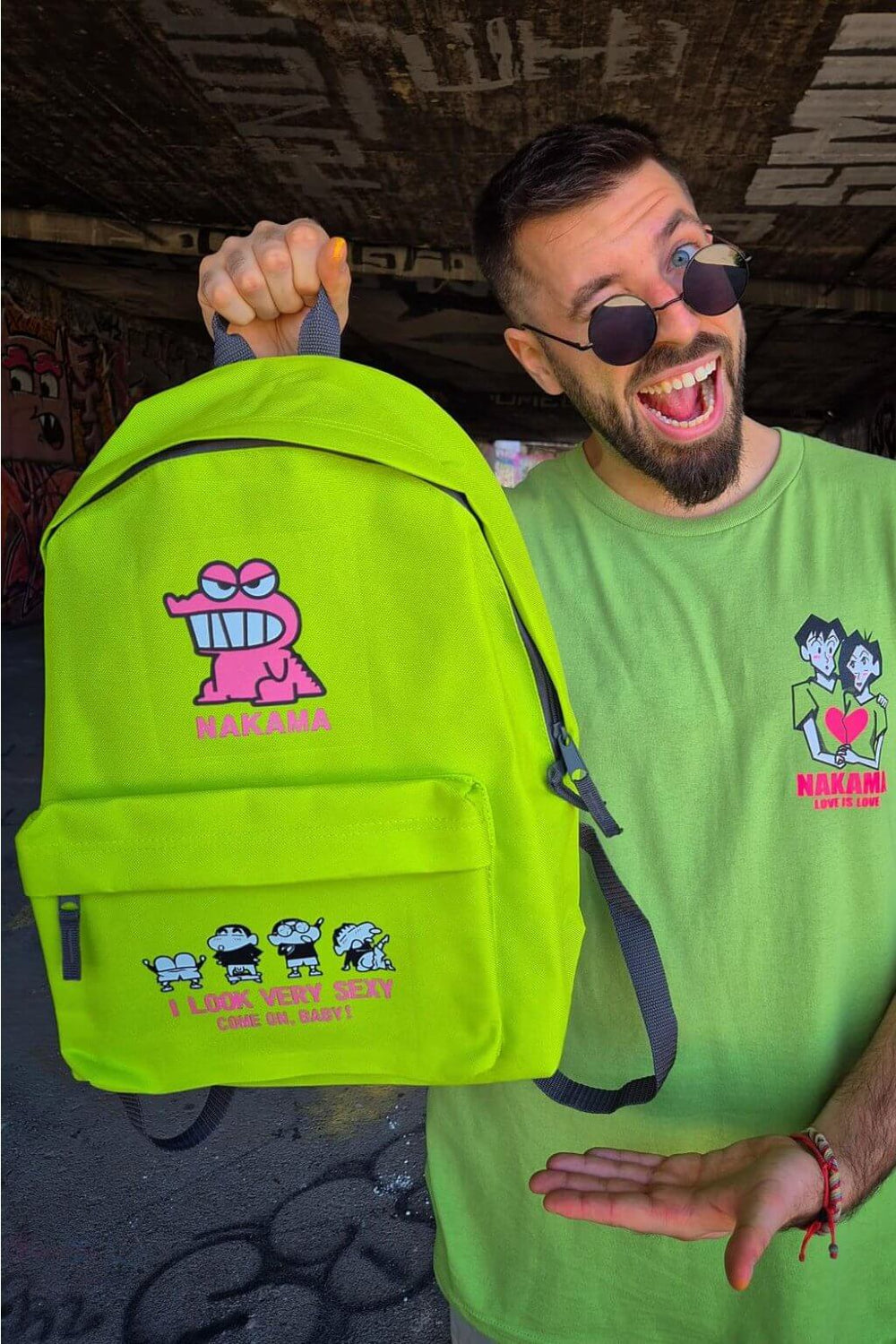 Model with True Love anime backpack - Nakama Clothing