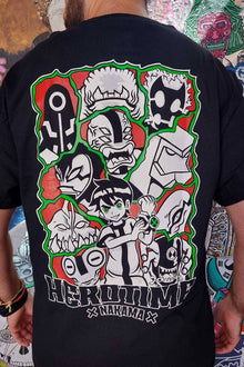 Alien Power cartoon t-shirt detail - Nakama Clothing