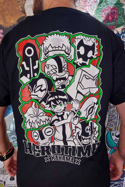Alien Power cartoon t-shirt detail - Nakama Clothing