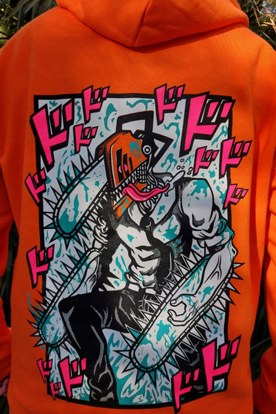 Bloody Saw anime hoodie detail - Nakama Clothing