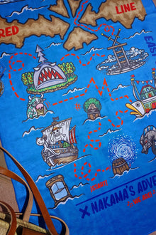 Model using Bon Voyage anime towel - Nakama Clothing