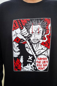 Model wearing Captain Black Bull anime hoodie - Nakama Clothing