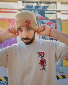 Model wearing Demon Sand anime t-shirt - Nakama Clothing