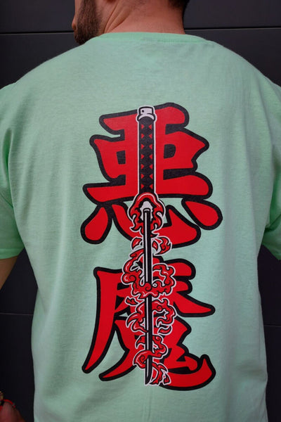 Model wearing Demon Killer anime t-shirt - Nakama Clothing