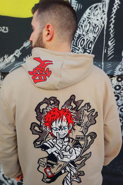 Demon Sand anime hoodie detail - Nakama Clothing