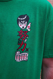 Model wearing Drunk Killer anime t-shirt - Nakama Clothing