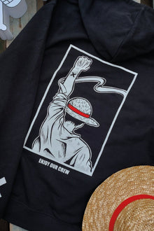 Enjoy the Crew anime hoodie detail - Nakama Clothing