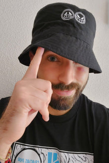 Fire Donut anime bucket hat front view - Nakama Clothing