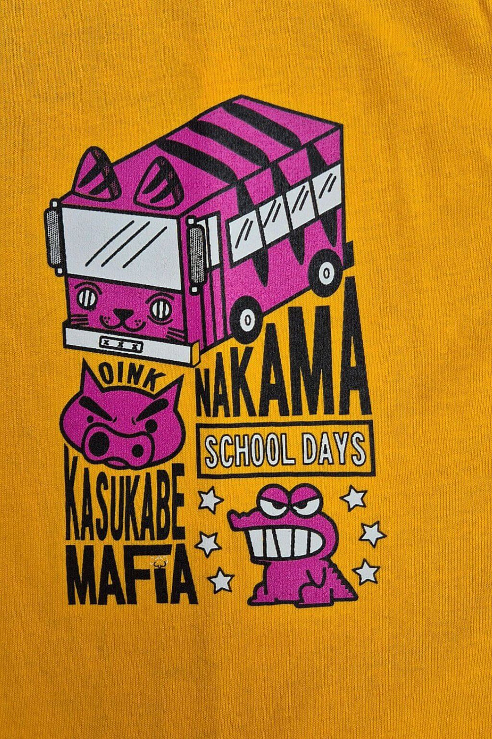 Model wearing Kasukabe Mafia anime t-shirt - Nakama Clothing