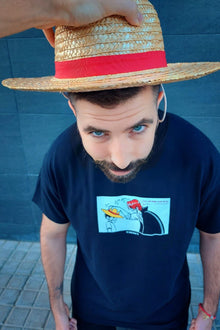 Model wearing Mugiwara anime straw hat - Nakama Clothing