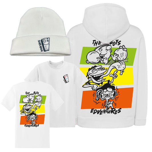 PACK EDVENTURES (CAMISETA + SUDADERA + GORRO)
