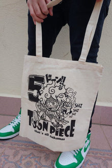 Model with Pirate Toon anime tote bag - Nakama Clothing