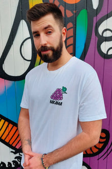 Model wearing Power of Grapes anime t-shirt - Nakama Clothing
