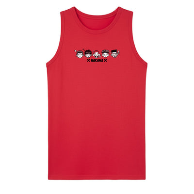 Red Genius anime tank top front view - Nakama Clothing
