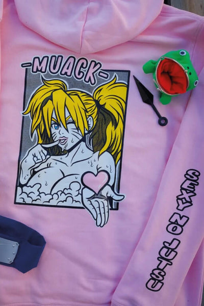 Sexy Time anime hoodie detail - Nakama Clothing