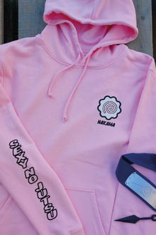 Model wearing Sexy Time anime hoodie - Nakama Clothing