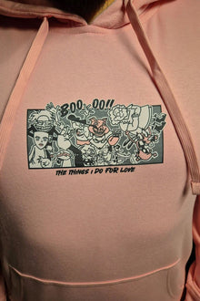 Model wearing Stupid Dog anime hoodie - Nakama Clothing