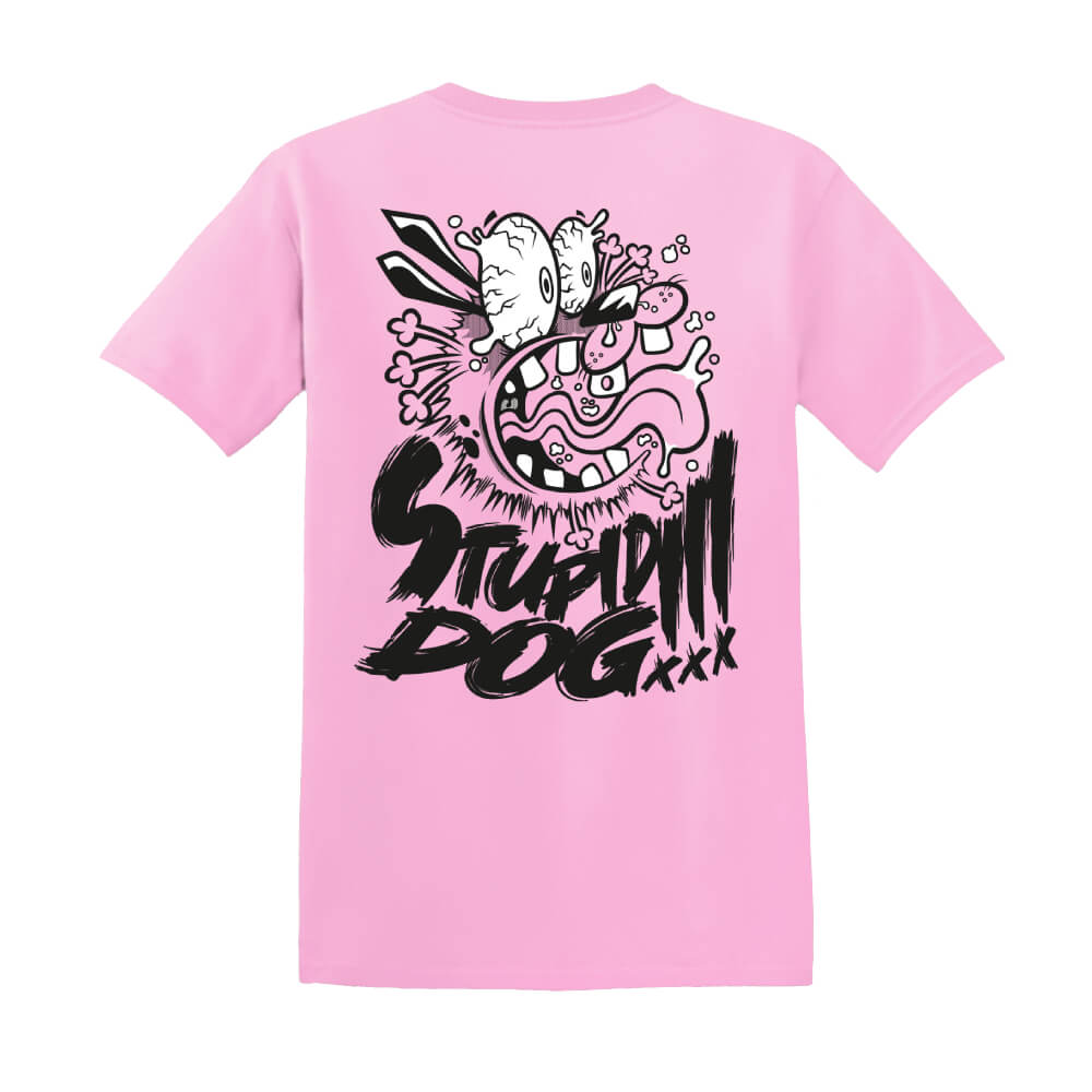 Stupid Dog cartoon t-shirt and stickers - Nakama Clothing