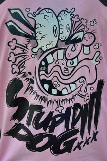 Stupid Dog cartoon t-shirt detail - Nakama Clothing