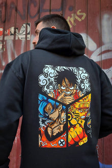 The King Three anime hoodie detail - Nakama Clothing