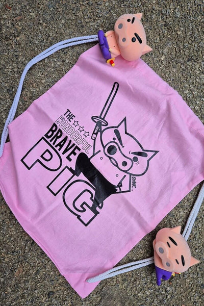 Wonderful Pig anime backpack front view - Nakama Clothing