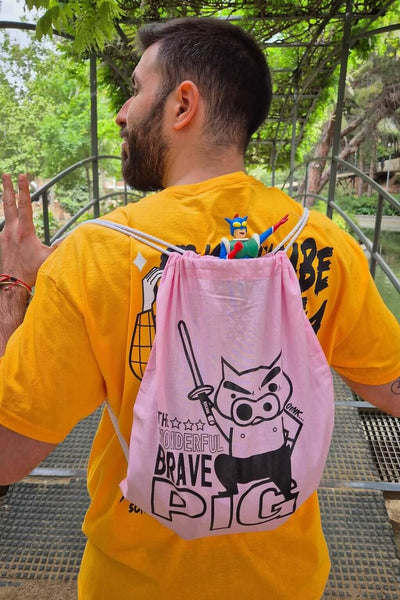Wonderful Pig anime backpack detail - Nakama Clothing