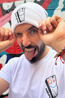 Wood Friend cartoon beanie detail - Nakama Clothing