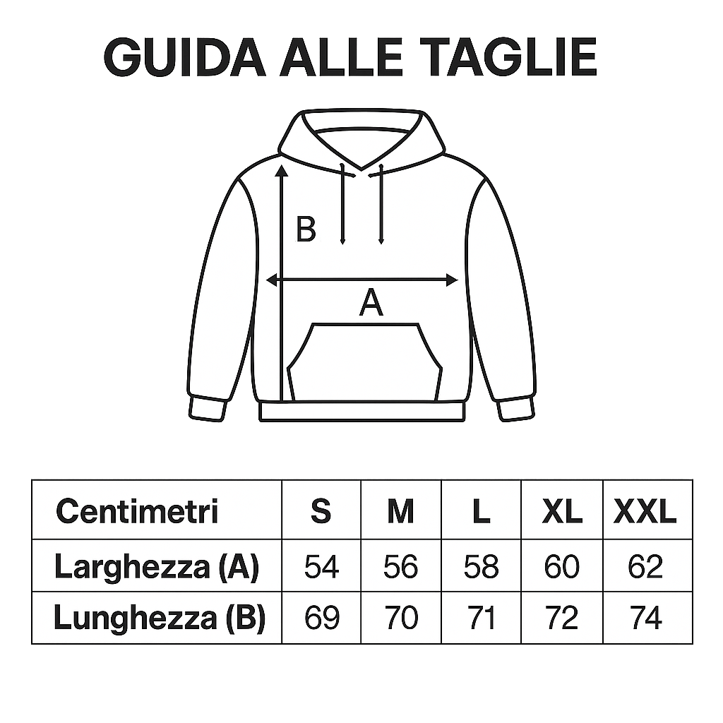 Guida alle taglie (Hoodie)
