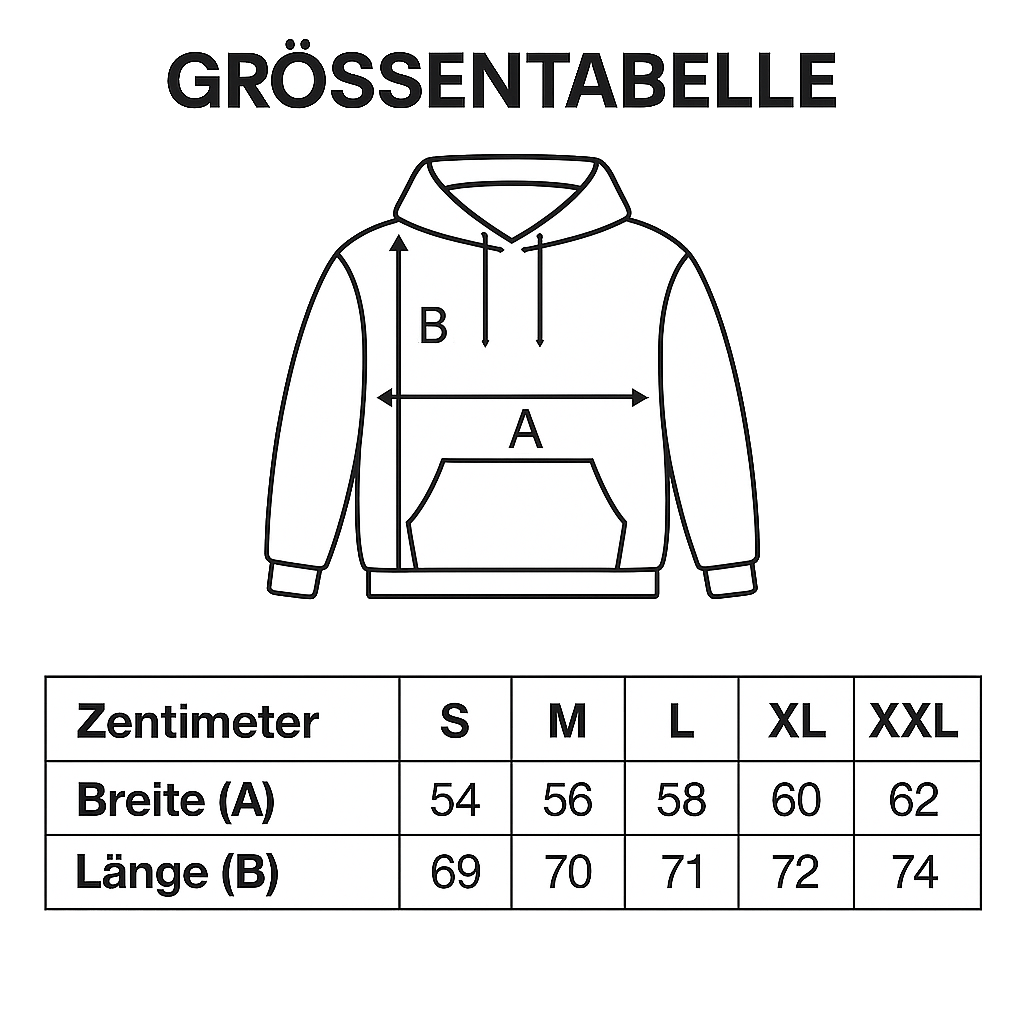Größentabelle (Hoodie)